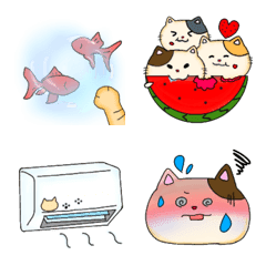 [LINE絵文字] 路地ねこ軍団ちまきの夏の画像