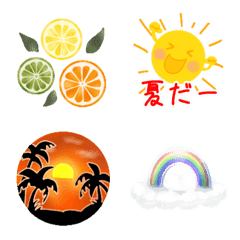 [LINE絵文字] 夏だ！夏だー！夏の絵文字の画像