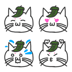 [LINE絵文字] 【ねこ豆の日常】白ねこ豆絵文字の画像