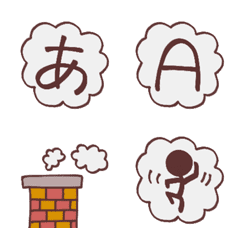 [LINE絵文字] モクモクデコ文字（絵文字付き）の画像