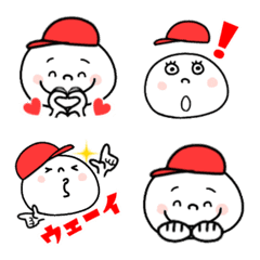 [LINE絵文字] 赤帽×だいふくちゃん絵文字の画像