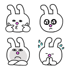 [LINE絵文字] Big Face Rabbit Emoji その4の画像