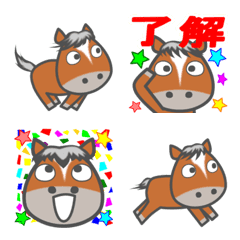[LINE絵文字] 会話で使おう！♡可愛い♡馬♡の絵文字の画像