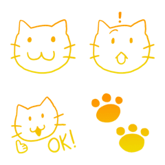 [LINE絵文字] オレンジグラデーションの猫の画像