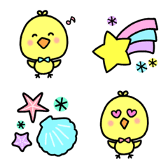 [LINE絵文字] ◆使いやすい♪ひよこ＆いろいろ絵文字◆の画像