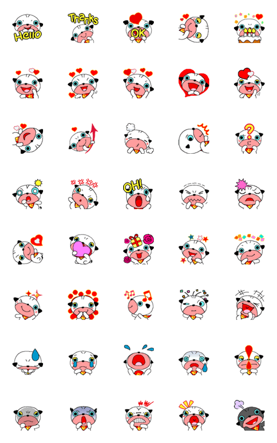 [LINE絵文字]厳選された40種類の絵文字です。の画像一覧