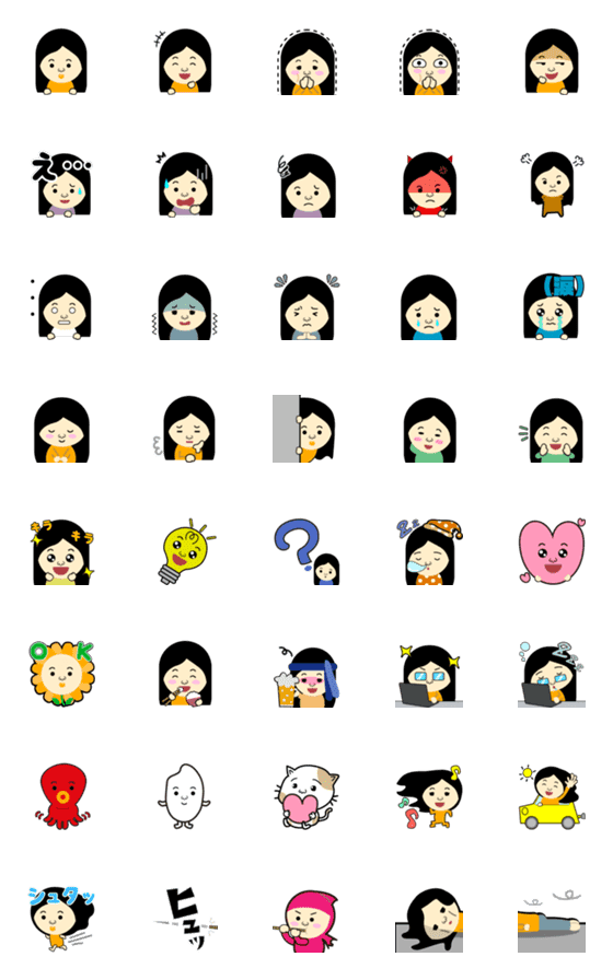 [LINE絵文字]おばさんスタンプの画像一覧