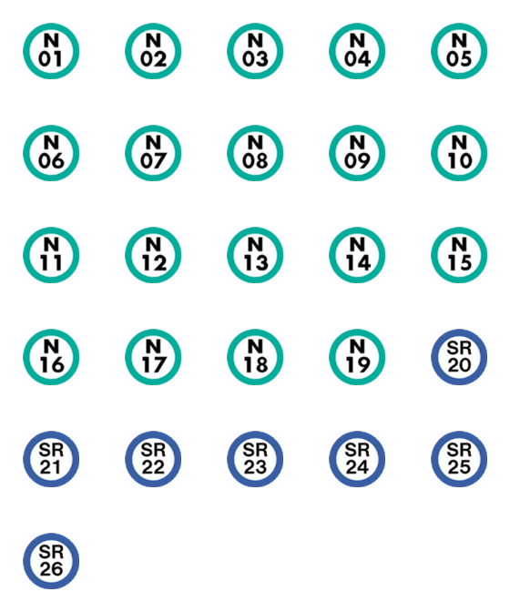 [LINE絵文字]地下鉄南北線のナンバリングの画像一覧