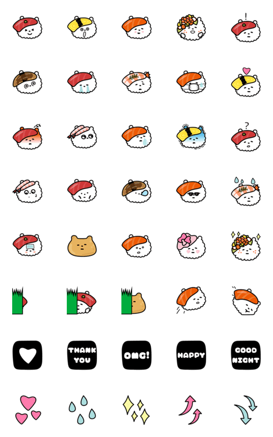 [LINE絵文字]SUSHIKUMA絵文字の画像一覧