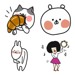 [LINE絵文字] 猫と兎と熊と人とか。の画像