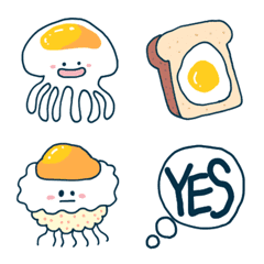 [LINE絵文字] 目玉焼きクラゲの画像