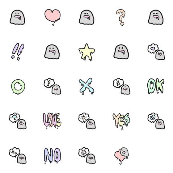 Line絵文字 パステル絵文字ととけるくん 24種類 1円 Line絵文字 パステル絵文字ととけるくん 24種類 1円
