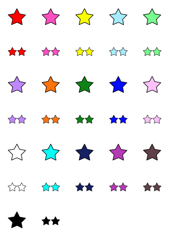 [LINE絵文字]16色の星セット（ラインや枠にも！）の画像一覧