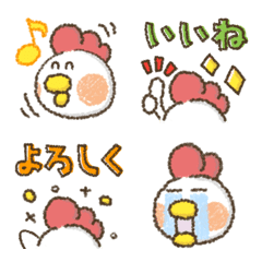 [LINE絵文字] ニワトリ★基本カラフル文字の画像