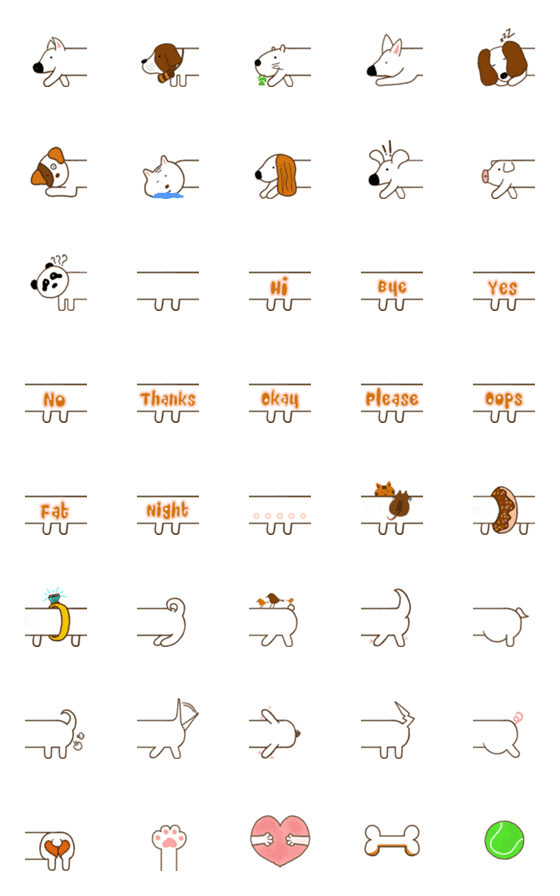 [LINE絵文字]Longest Dog Emojiの画像一覧