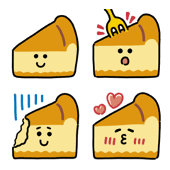 [LINE絵文字] なめらかチーズケーキ絵文字の画像
