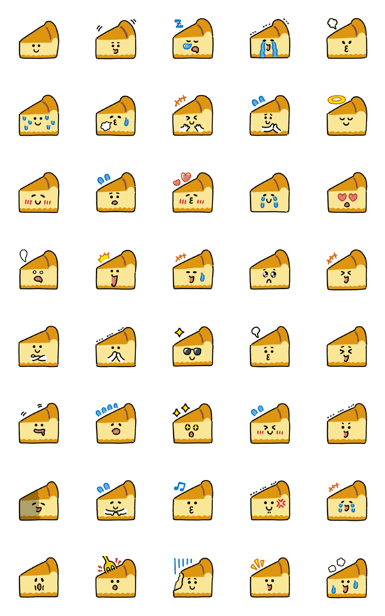 [LINE絵文字]なめらかチーズケーキ絵文字の画像一覧