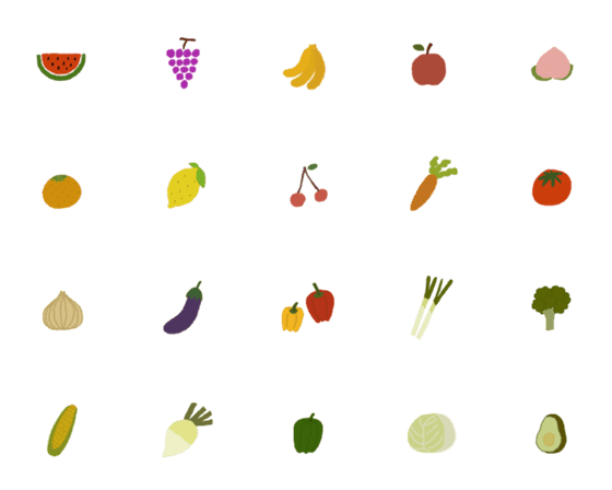 [LINE絵文字]果物野菜の画像一覧