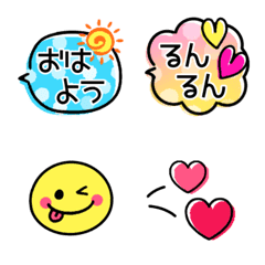 [LINE絵文字] カラフル挨拶♡敬語ミックス 絵文字の画像