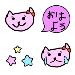 [LINE絵文字] 5歳が描いたネコちゃん＆かわいい絵文字の画像