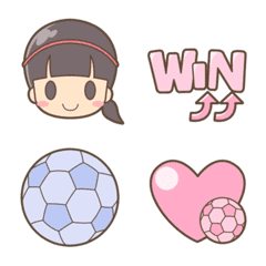 [LINE絵文字] 絵文字も！サッカー少女の画像