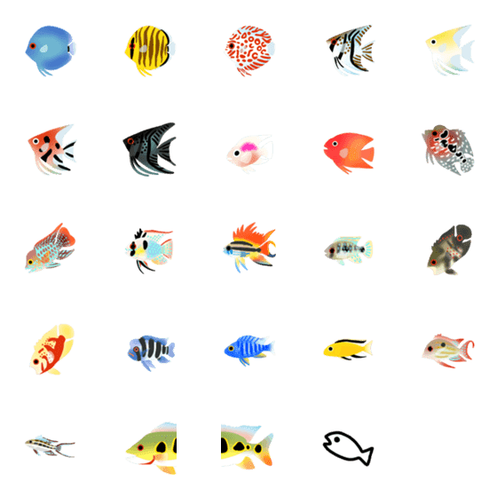 [LINE絵文字]シクリッド熱帯魚絵文字の画像一覧