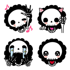 [LINE絵文字] アフロのベイビーなガイコツの絵文字の画像