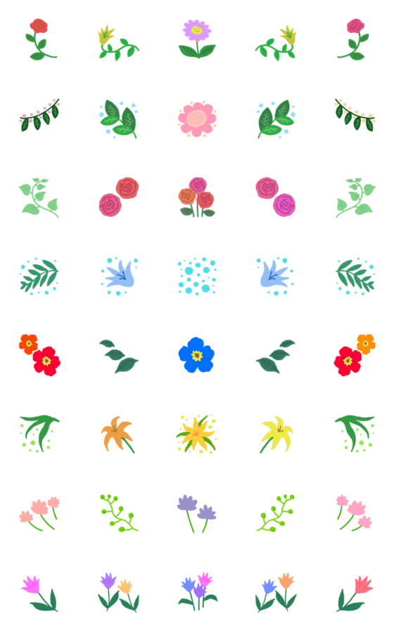 Line絵文字 花と葉のオトナ可愛いフレーム 40種類 1円