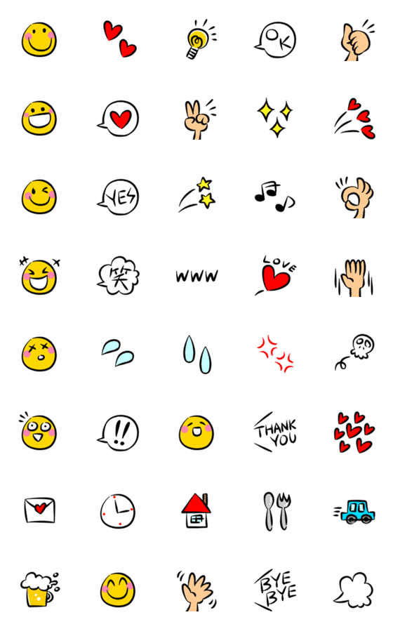 [LINE絵文字]使いやすい！シンプルな絵文字の画像一覧