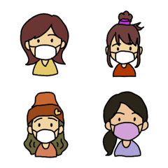 マスク女子 絵文字の絵文字メイン画像