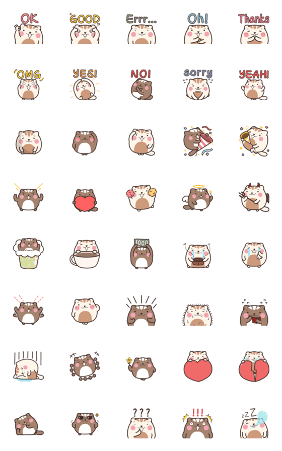 [LINE絵文字]Dango cat  Expression stickerの画像一覧