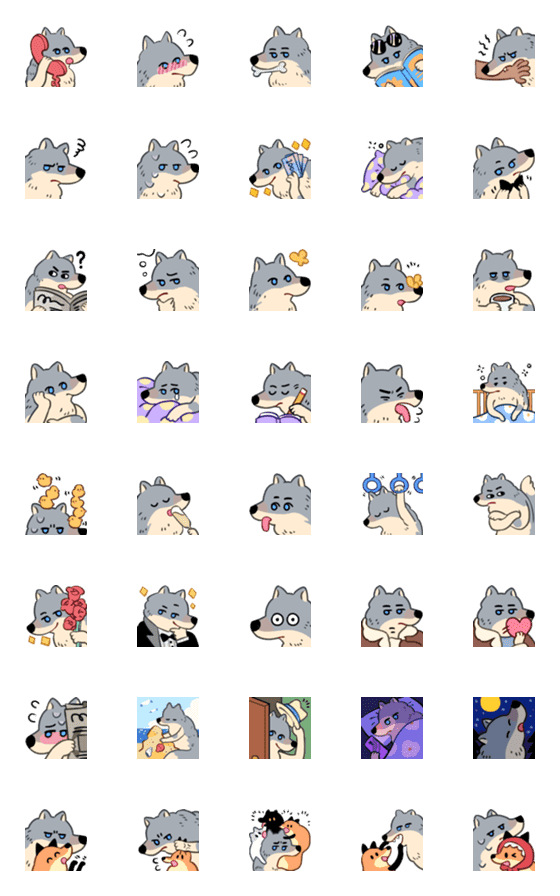 [LINE絵文字]wolf friendの画像一覧