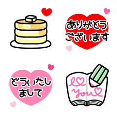 [LINE絵文字] レトロガーリー♡赤×ピンク♡の画像