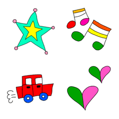 [LINE絵文字] Colorful Emoji by onigirinoricoの画像
