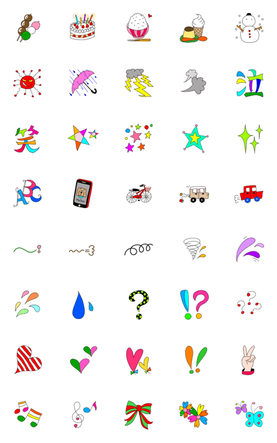 [LINE絵文字]Colorful Emoji by onigirinoricoの画像一覧