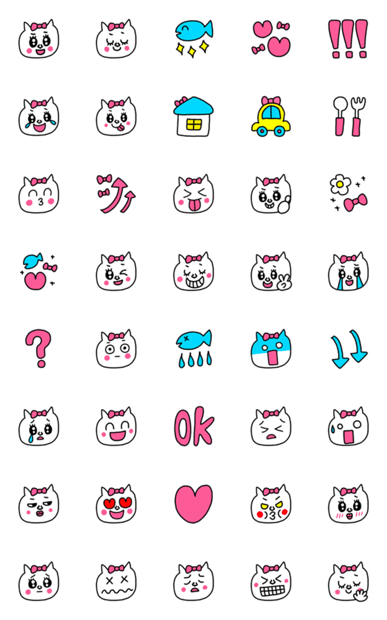 [LINE絵文字]riekimのピンクリボンネコさんの画像一覧