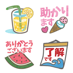 [LINE絵文字] 毎日使える！夏の絵文字 丁寧＆敬語の画像