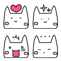 [LINE絵文字] 白いゆる うさぎの絵文字の画像