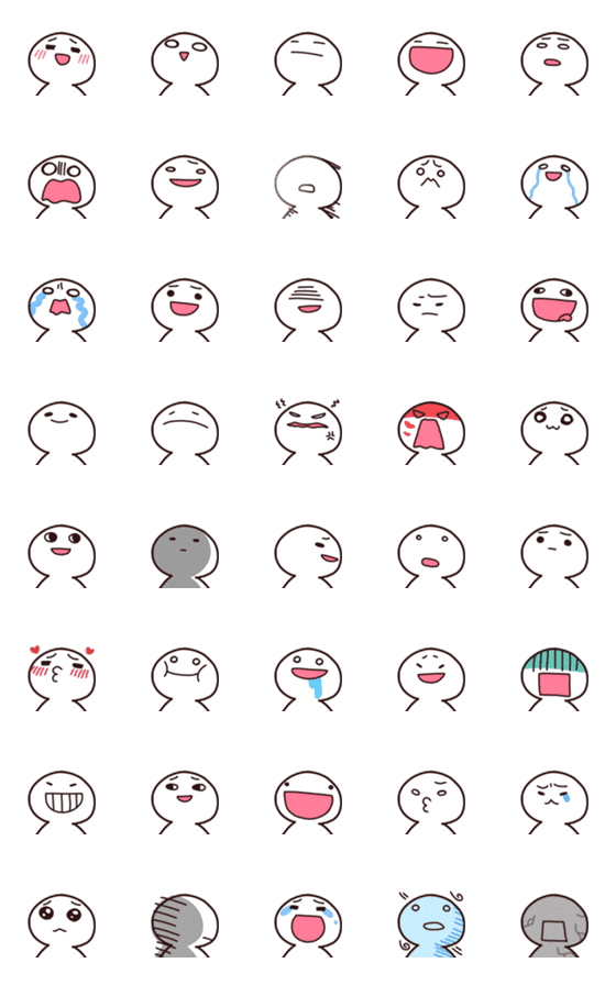 [LINE絵文字]WhiteWhiteMan Emojiの画像一覧