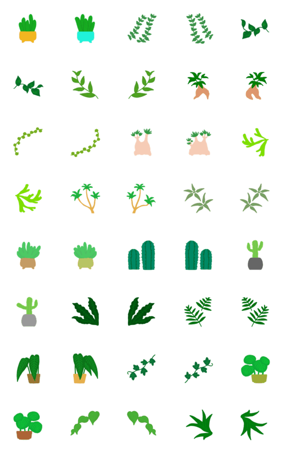 [LINE絵文字]個性的な観葉植物♥️フレームの画像一覧