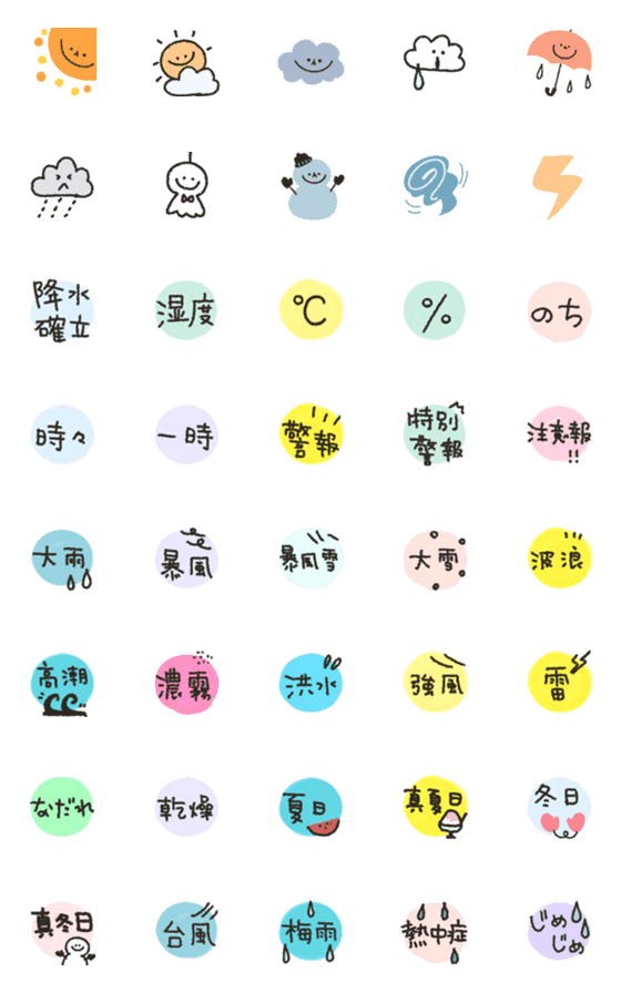 [LINE絵文字]かわいいお天気絵文字の画像一覧