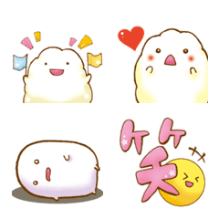 [LINE絵文字] ふわふわ丸い子のシンプル絵文字の画像