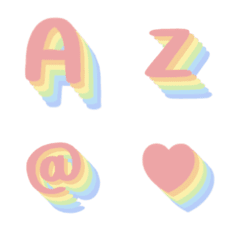 [LINE絵文字] rainbow overload letter emojiの画像