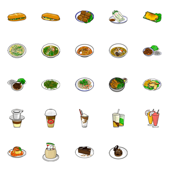 [LINE絵文字]ベトナム料理の画像一覧