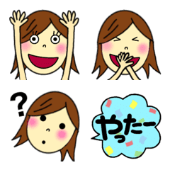 [LINE絵文字] 使いやすい絵文字スタンプ(女の子)の画像