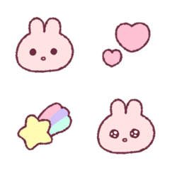 ぴんくうさぎのえもじの絵文字メイン画像