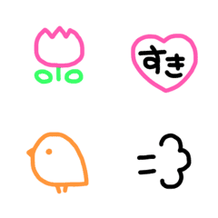 [LINE絵文字] カラフル手書き絵文字の画像