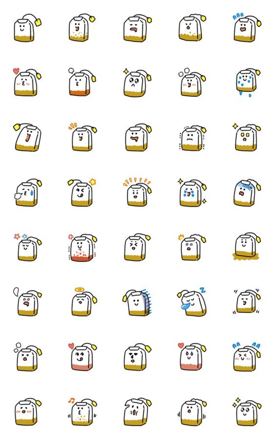 [LINE絵文字]じんわりティーバッグ絵文字の画像一覧