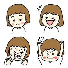 [LINE絵文字] 気分屋なゆるかわ女子の画像