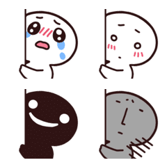 [LINE絵文字] WhiteWhiteMan Emoji4の画像
